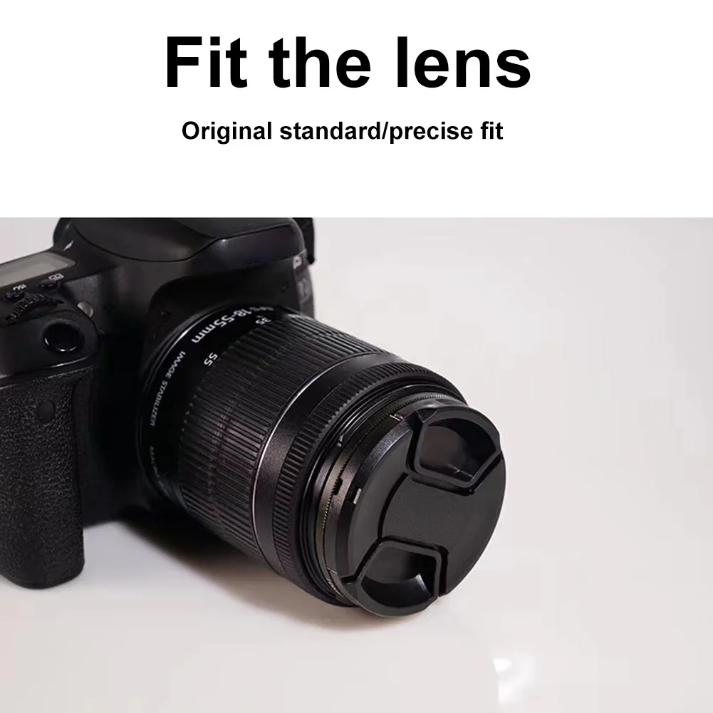 Description Picture 4 of item49mm 52mm 55mm 58mm 62mm 67mm 72mm 77mm Camera Lens Cap Snap-On Center-Pinch Lens Cover for Nikon Iconic Brand Iconic Brand DSLR Lens