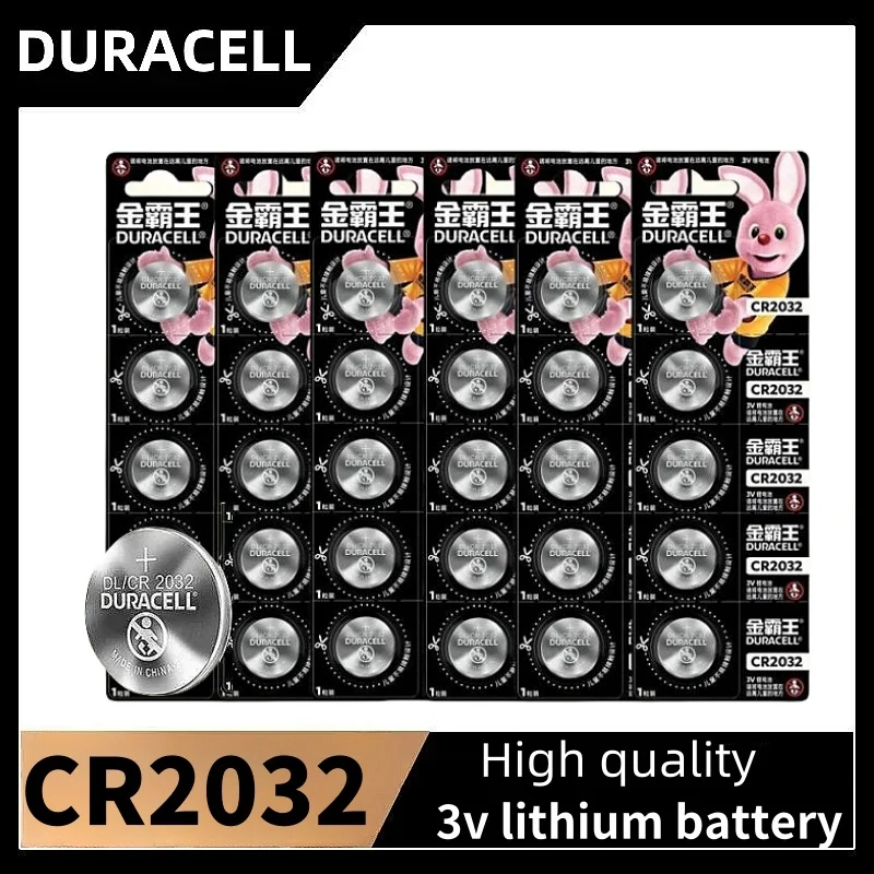 

DURACELL 5-100PCS 3V CR2032 lithium battery cr 2032 DL2032 LM2032 ECR2032 Button Cell Batteries for watch calculadoras