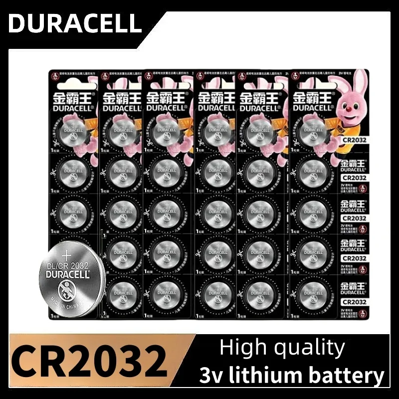 DURACELL 시계용 단추 셀 배터리, CR2032 리튬 배터리, cr 2032 DL2032 LM2032 ECR2032, 5-100PCs, 3V