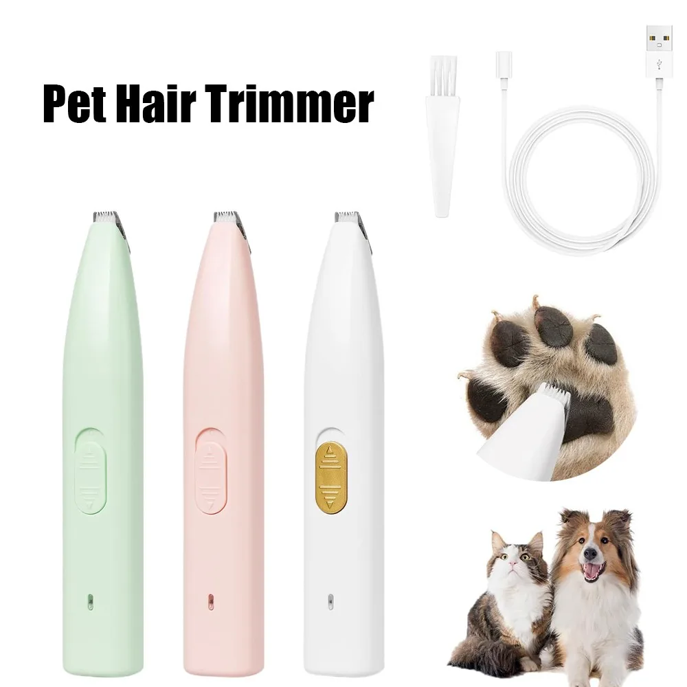 1pc Electric Pet Clippers Cat Dog Quiet Foot Hair Trimmer 360&deg; Cleaning USB Charging Pet Paw Hairs Pruning Grooming Products Pet Clipper