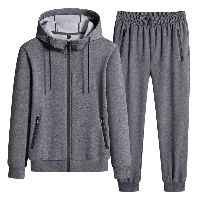 thumbnail image 1 of WINSTAND Conjuntos de ropa deportiva de talla grande para hombre, nueva ropa de primavera y otoño, traje de pantalones con capucha para hombre, sudadera + pantalones deportivos de 2 piezas 8XL, 1 of 5