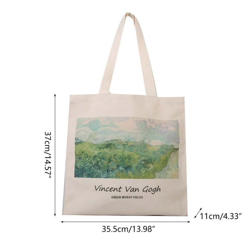 Trendy Unisex Canvas Bag with Creative Painting Shoulder Bags Showcase Your Charm