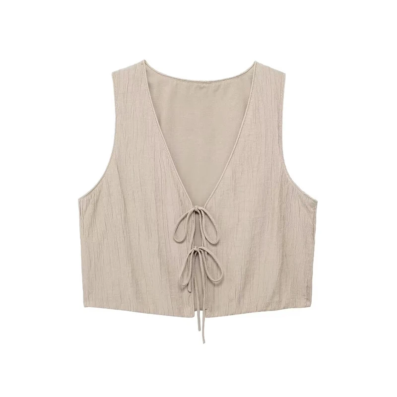 thumbnail image 1 of Conjunto de 2 piezas de moda para mujer, blusa lisa con cordones y falda midi de cintura alta elástica vintage, conjunto de faldas elegantes para mujer, 1 of 5