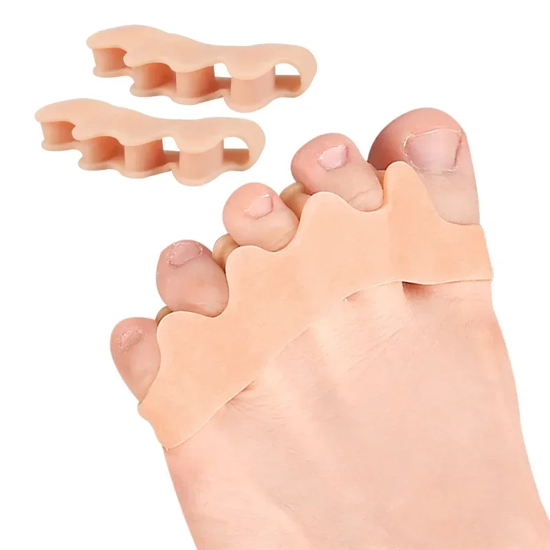 Toe Separator Corrector Soft Reusable Hallux Valgus Straightener Elastic Bunion Corrector Foot Care Tool 2pcs For Adult