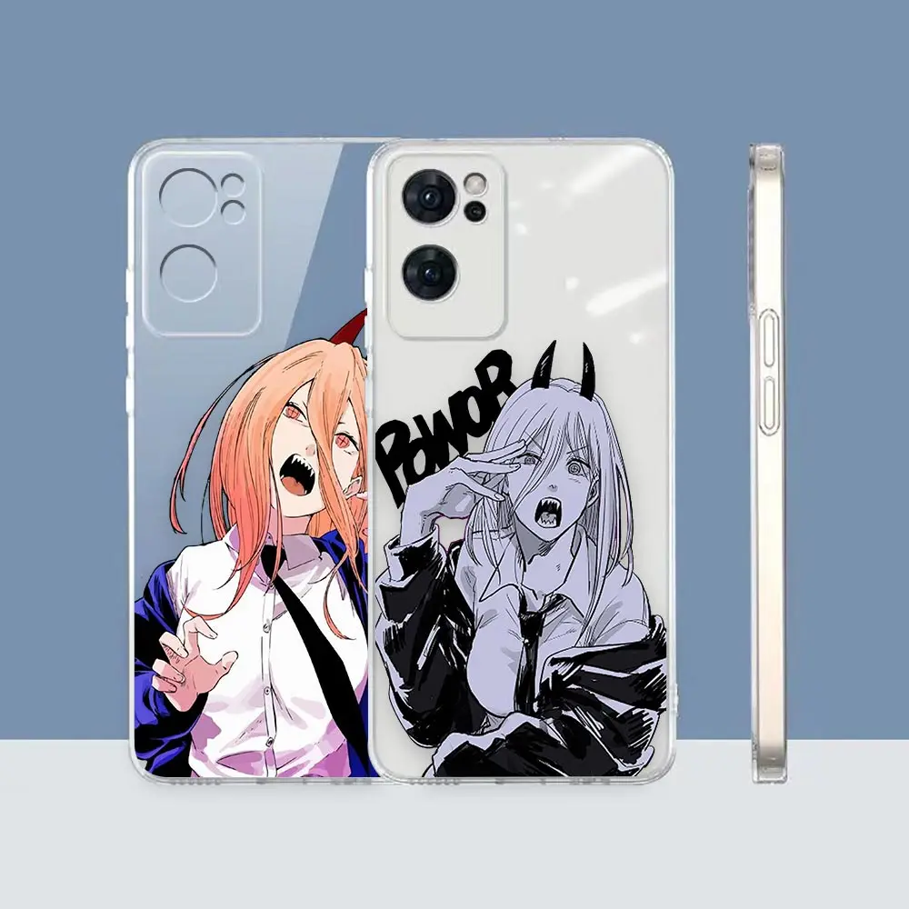 Custodia Trasparente Per Telefono Per Oppo Reno 10 9 8 8T 7 6Z 6 5 4 3 2Z Pro Plus Custodia In Silicone 4G 5G Funda Capa Shell Hot Chainsaw Man Power