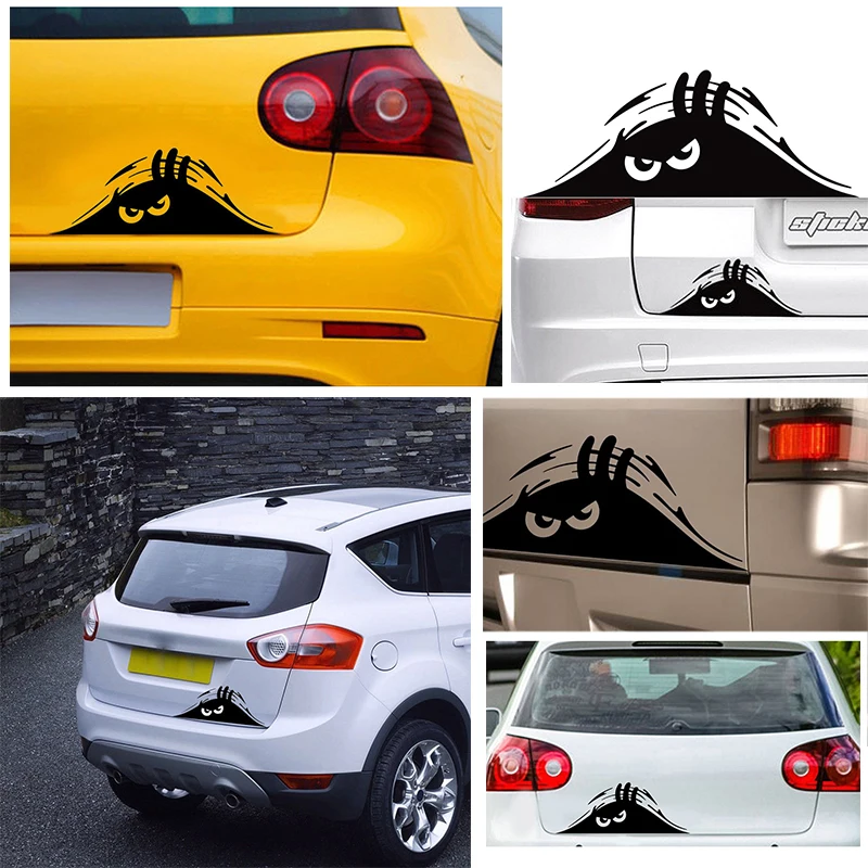 

Appliances Vehicle Truck Black SUV Peeking Rear Vinyl Waterproof Window Sticker Universal PVC 7.5*3inch Walls Decal