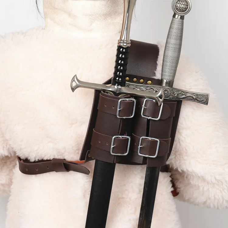 Medieval Renaissance Warrior Back Double Sword Set Stage Performance COSPLAY Photography Props Without Weapon
