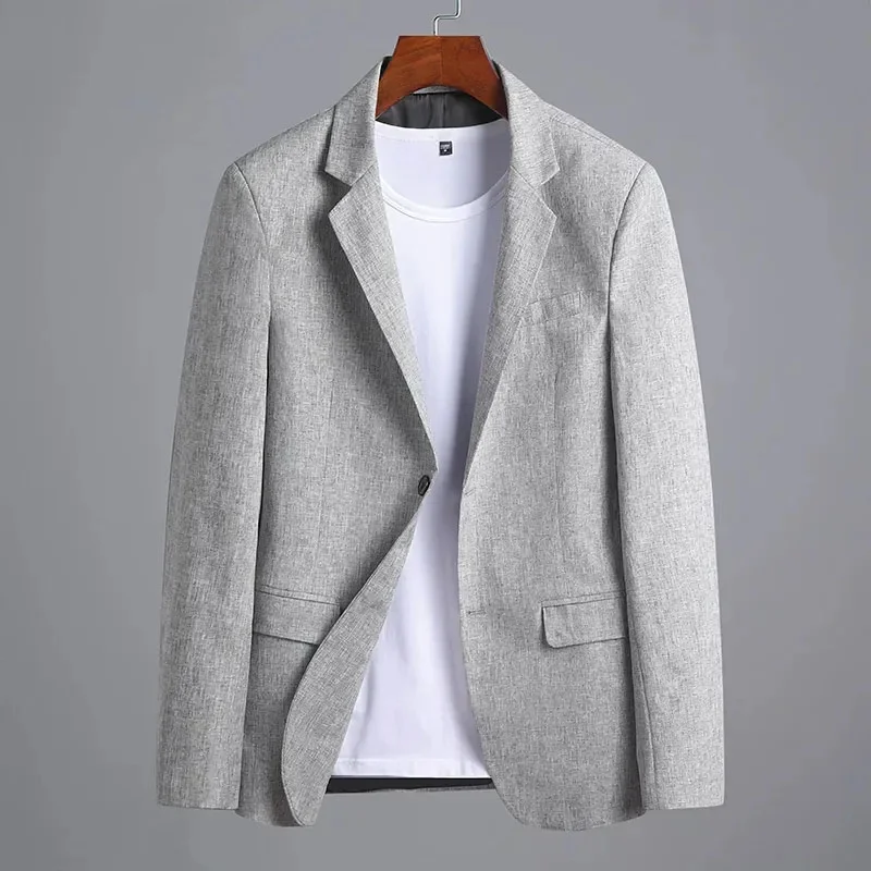 

Men Suit Jacket Casual Loose Business Blazer Homme Fashion Grey Black Blue Long Sleeves Top Spring Autumn Button Terno Masculino