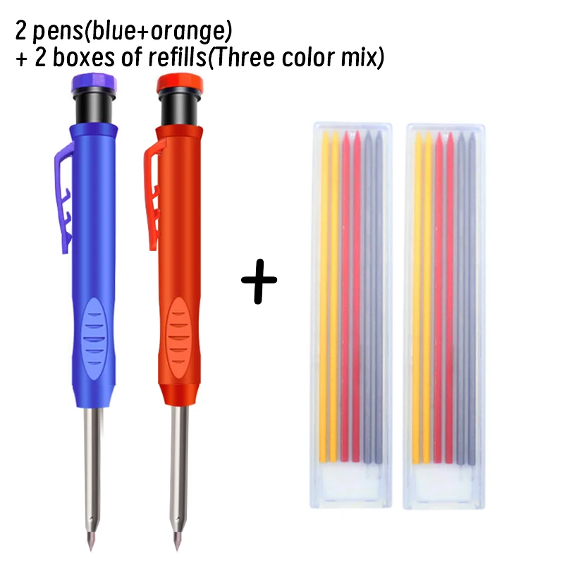 4 stücke 2,8mm Solide Zimmermann Bleistift Refill Tiefe Loch Markierung Bleistift Glasritzrades Refill Carpenter Glasritzrades Mechanische Holzbearbeitung Bleistift – Detail 5