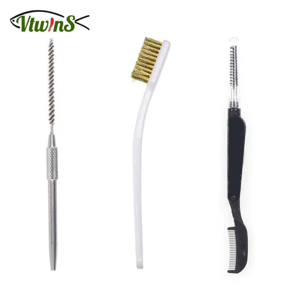 Vtwins Fly Tying Tool Foldable Nylon Dub Brush Tease &Copper Wire Brushes &Stainless Steel Teeth Comb  For Teas Feather  Bodies