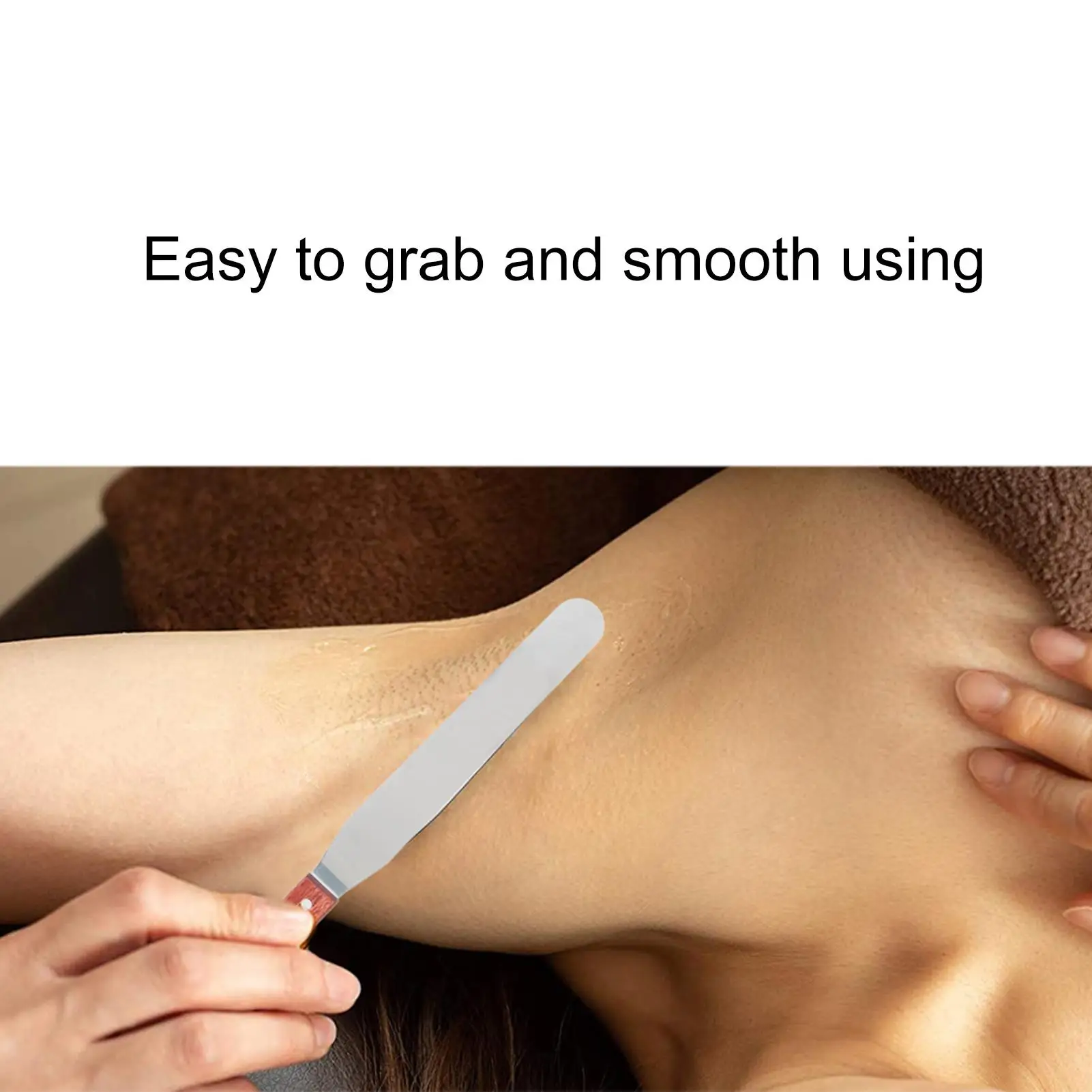 Stainless Steel Body Waxing Stick with Wooden Handle-Metal Wax Spatula for hair Removal on
