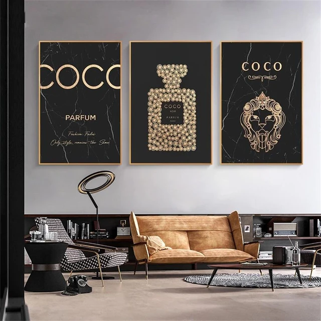 Black White Perfume Poster, Coco Chanel Pictures Wall