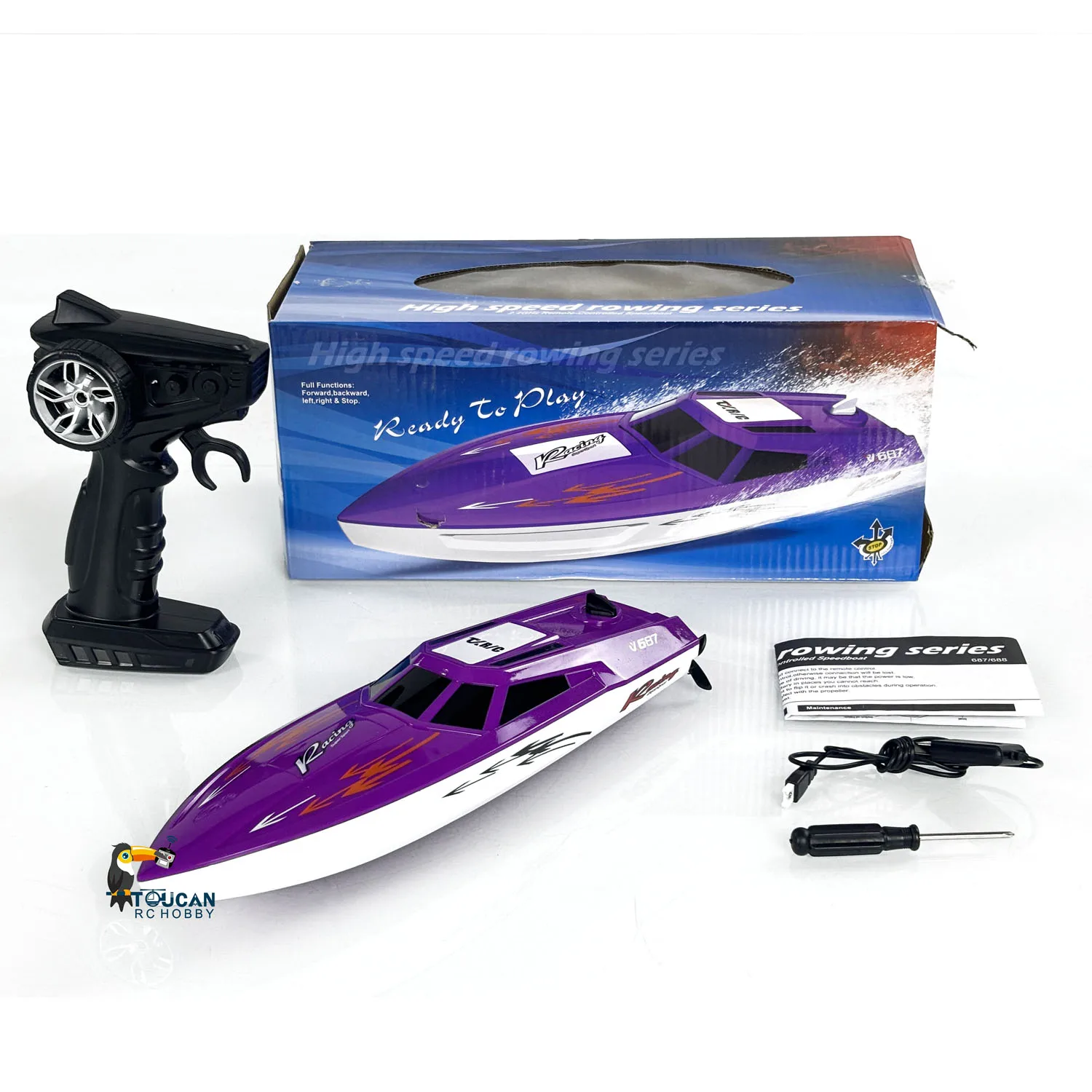 RC RTR 보트 전기 레이싱 선박, 무선 제어 고속 선박 모델 선물, 어린이 성인용 장난감, 2.4Ghz