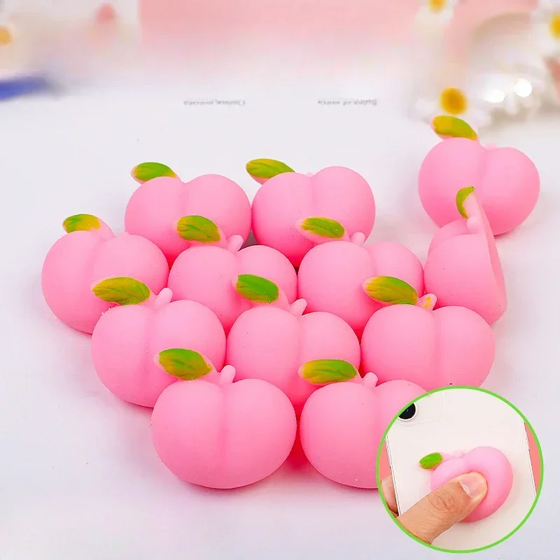 

Super Cute Tuanzi Peach 3D Honey Peach Pinch Music TPR Soft Glue Q Elastic Soft Decompression Release Cute Peach Little Fart Toy