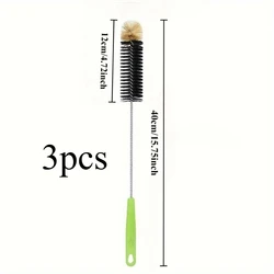 3 - Piece Eco - Friendly Bottle Cleaning Brush Set for Milk Bottles and Glassware (3pcs)