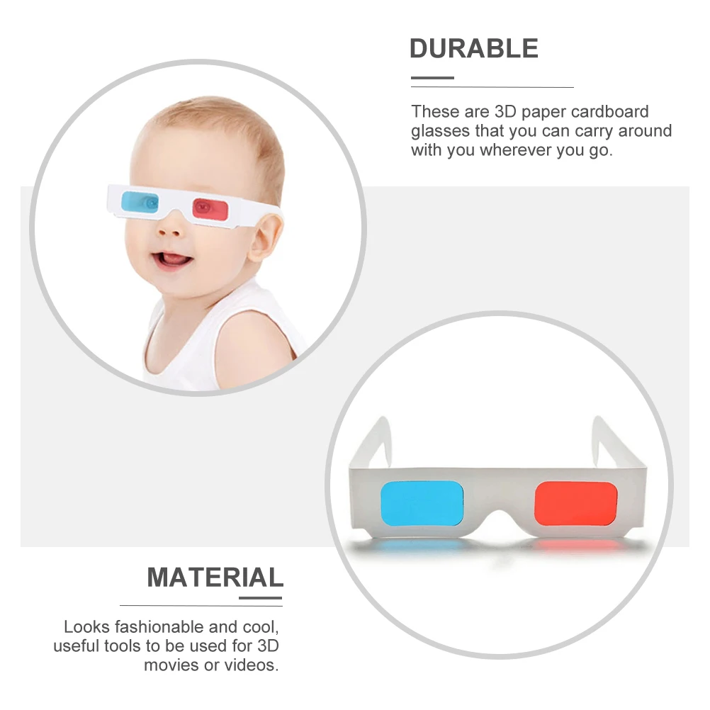 50pcs 3D Glasses Red and Cyan Anaglyph Eyeglass Cardboard Anaglyph 3d Glasses Red Cyan Cardboard 3d