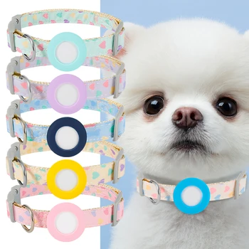 Heart Print AirTag Collar 1