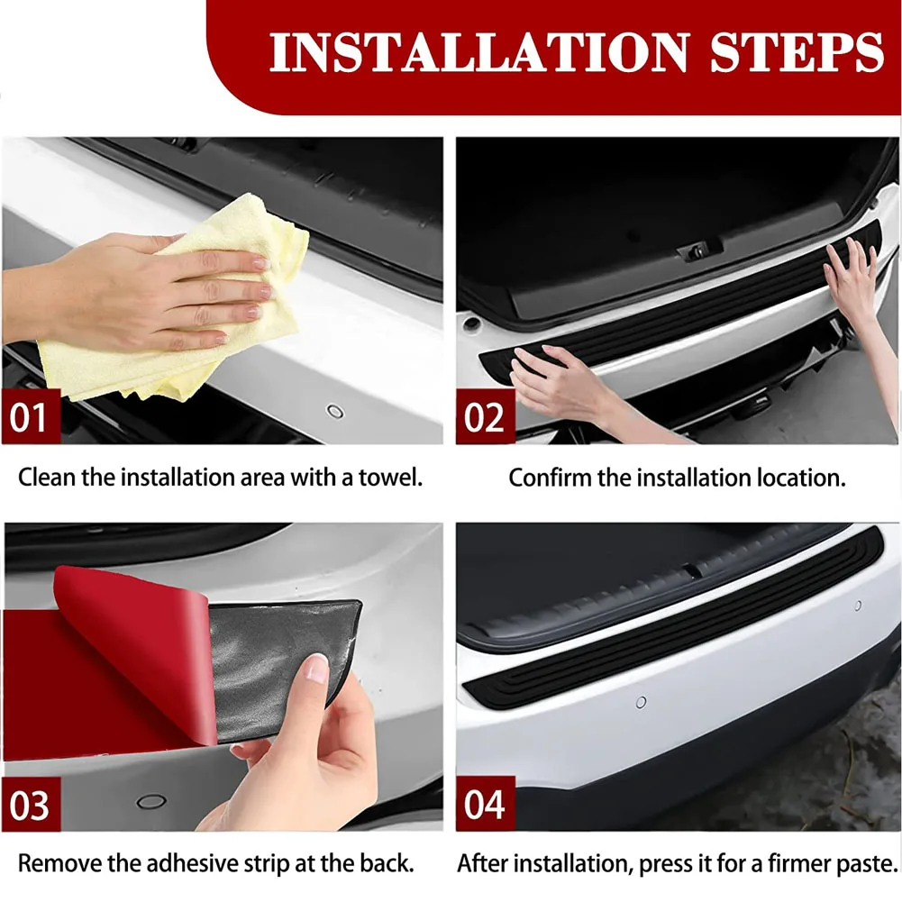 Car Trunk Door Sill Protector Anti-scratch Universal Rear Bumper Guard Rubber Mouldings Pad Trim Cover Strip Car Styling