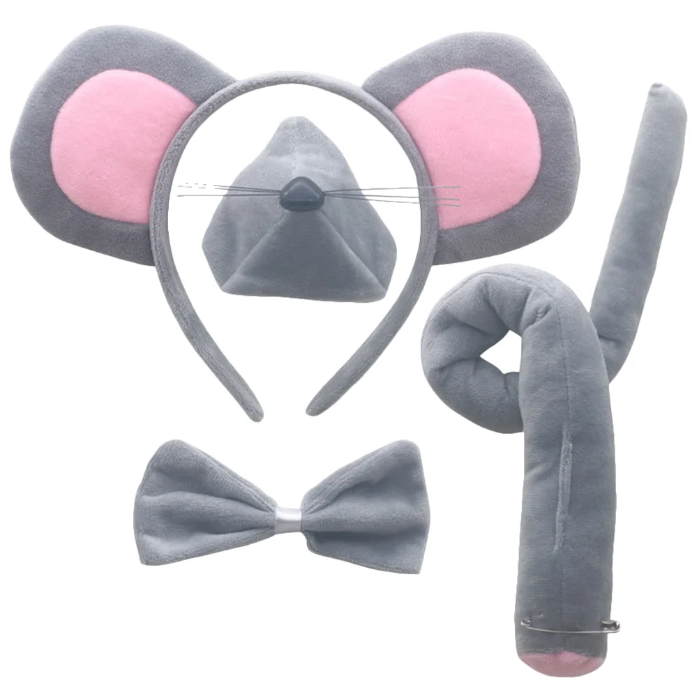 

Набор костюмов для мыши, повязка на голову с ушками мыши, Детский галстук-бабочка для мыши, носа, хвоста