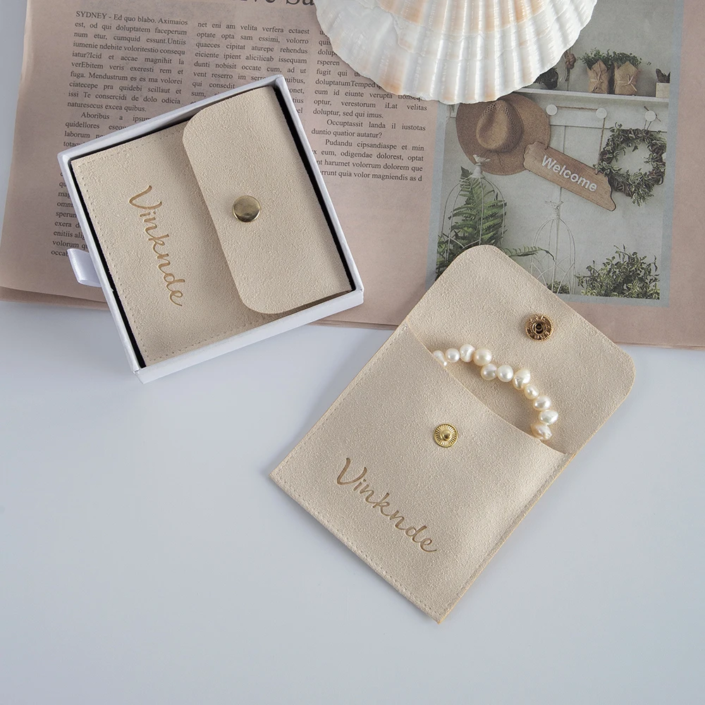 100 Jewelry Gift Pouches Custom Logo Name Christmas Wedding Party Decoration Storage Bag 8x8cm Ring Packaging Organizer Gift Bag