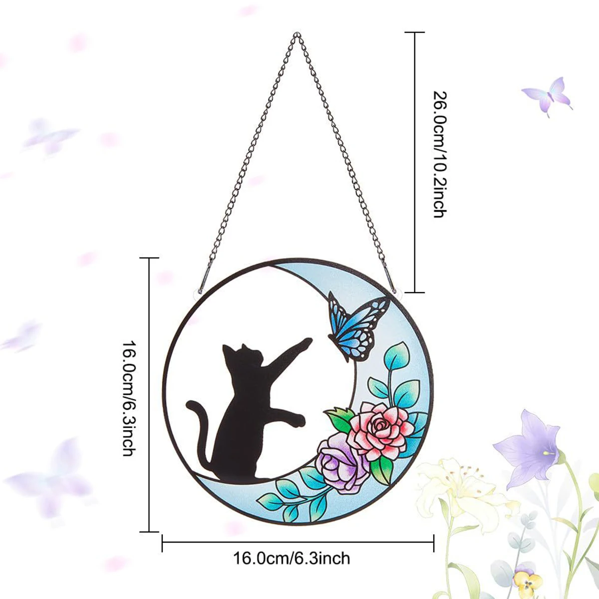 Suncatcher Moon Cat Acrylic Colorful Suncatcher Hanging Decoration Suitable For Bedroom Living Room Terrace Wall Gable Window 6