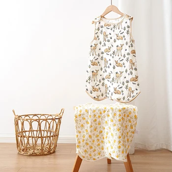 HappyFlute Newborn Baby Carriage Sack Sleeping bag Sleepsack Summer Breathable Sleep Sacks 100% Cotton Bedding Anti-Kick Blanket