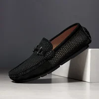 Size 37-46 Breathable Suede Leather Loafers Men Hot Sale Flat Men's Shoes Classic Driving Shoes Fashion Casual Summer Moccasins