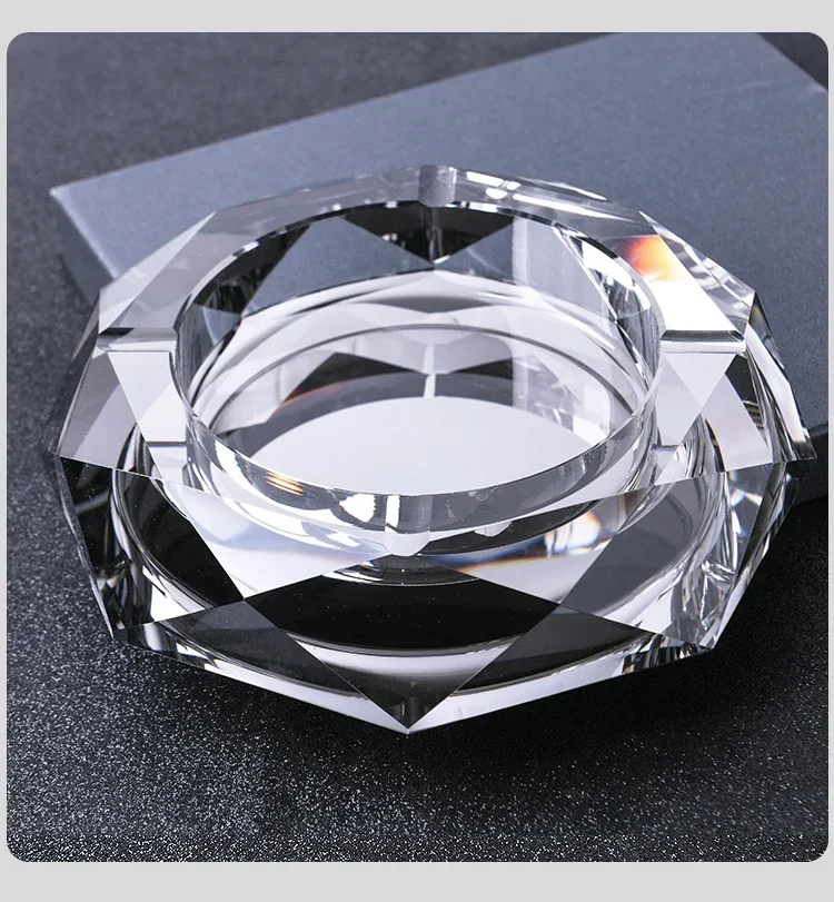 Colorful Crystal Glass Ashtray Gift for Boyfriend's Home Living Room Creative Fashion Trend Boutique Luxury portable ashtray,cigarettes ashtray,silicone ashtray,stainless steel ashtray,metal ashtray