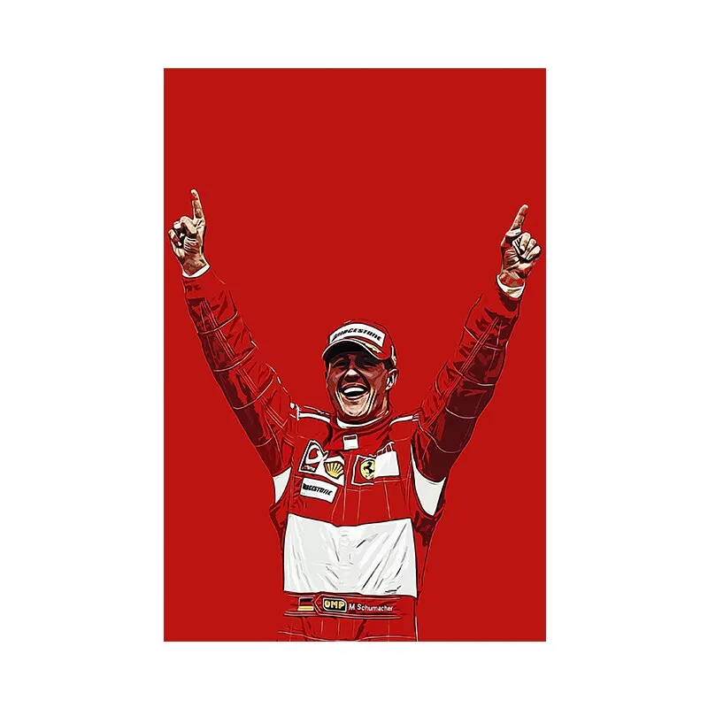 Dinamik soyut formülü Racer Schumacher tuval duvar sanatı Grand Home Ferrari yarış posteri ev dekor meraklıları için