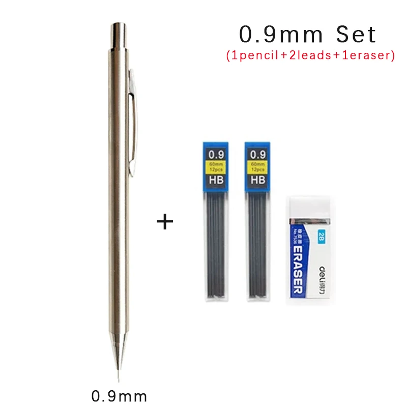 Premium Stainless Steel Mechanical Pencil Set - Ideal for Art, Sketching, and Writing