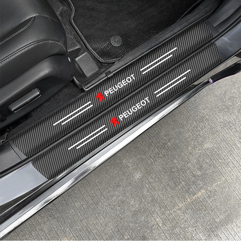 

For Peugeot 208 3008 308 2008 207 107 508 607 106 406 407 307 206 408 5008 4008 Carbon Fiber Car Door Edge Sill Stickers