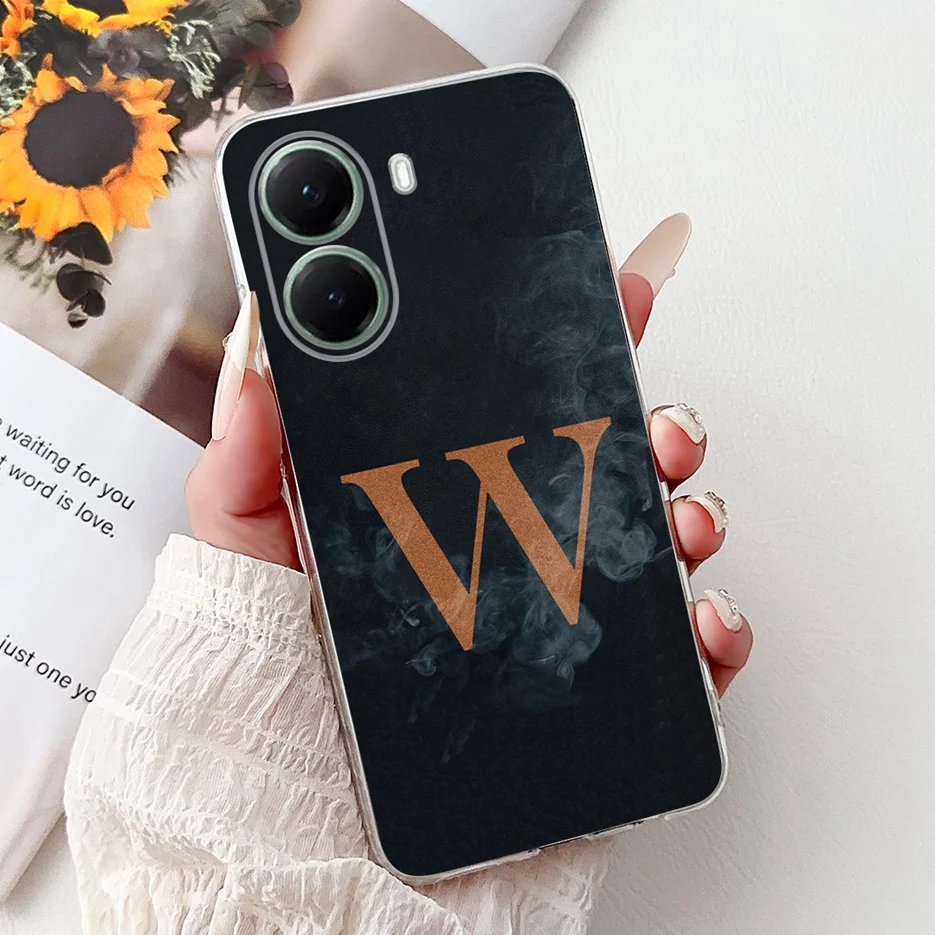 Luxury Letters Clear Silicone Slim Phone Case
