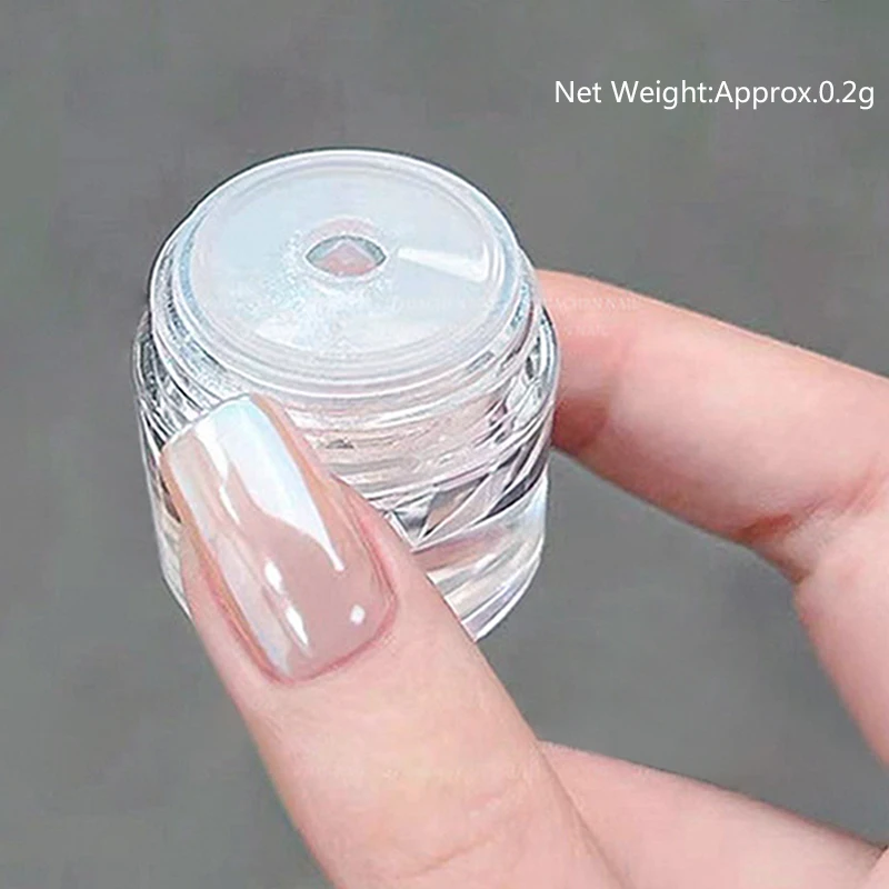 Aurora Silver Metallic Mirror Nail Powder – Chrome Glitter Effect
