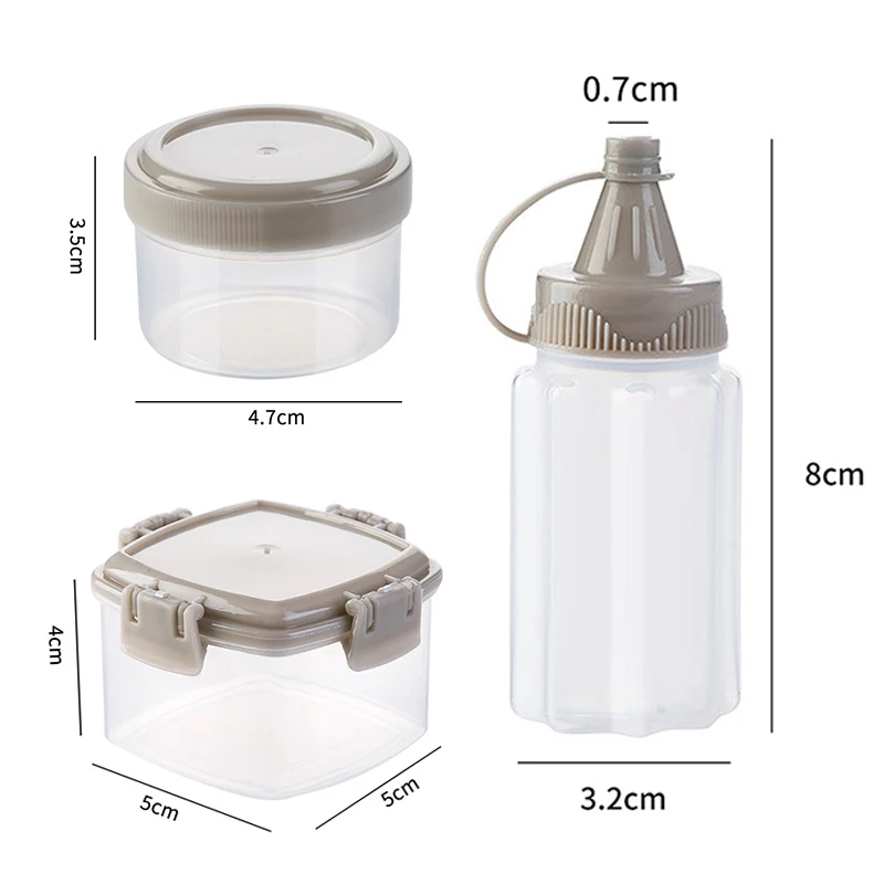 1Set Spices Bottle with Lid Portable Mini Sauce Seasoning Box Dispenser Salt Spice Jar Sauce Salad Squeeze Bottle