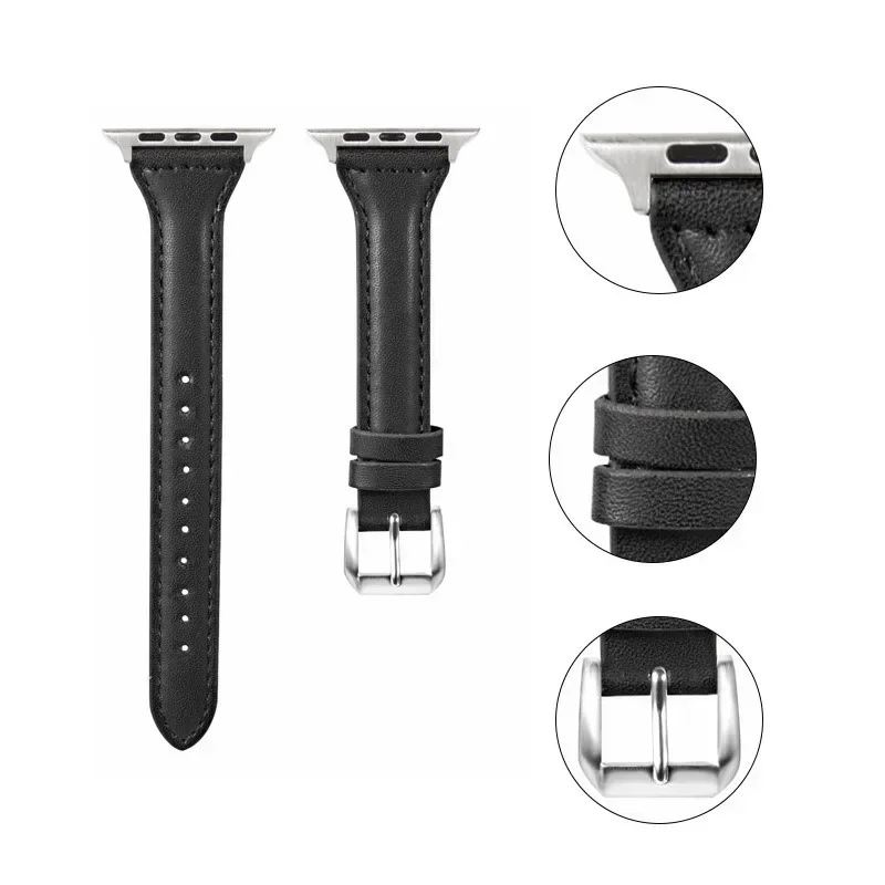 Elegant Slim Leather Watch Strap Bracelet Loop