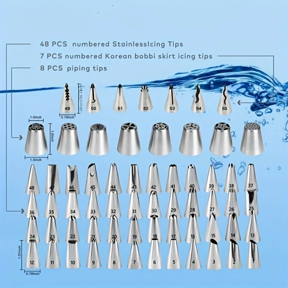 137PCS Cake Decorating Kit With Cake Turntable Pastry Piping Bag Russian Piping Tips Baking Tools cake turntable cake decorating kit