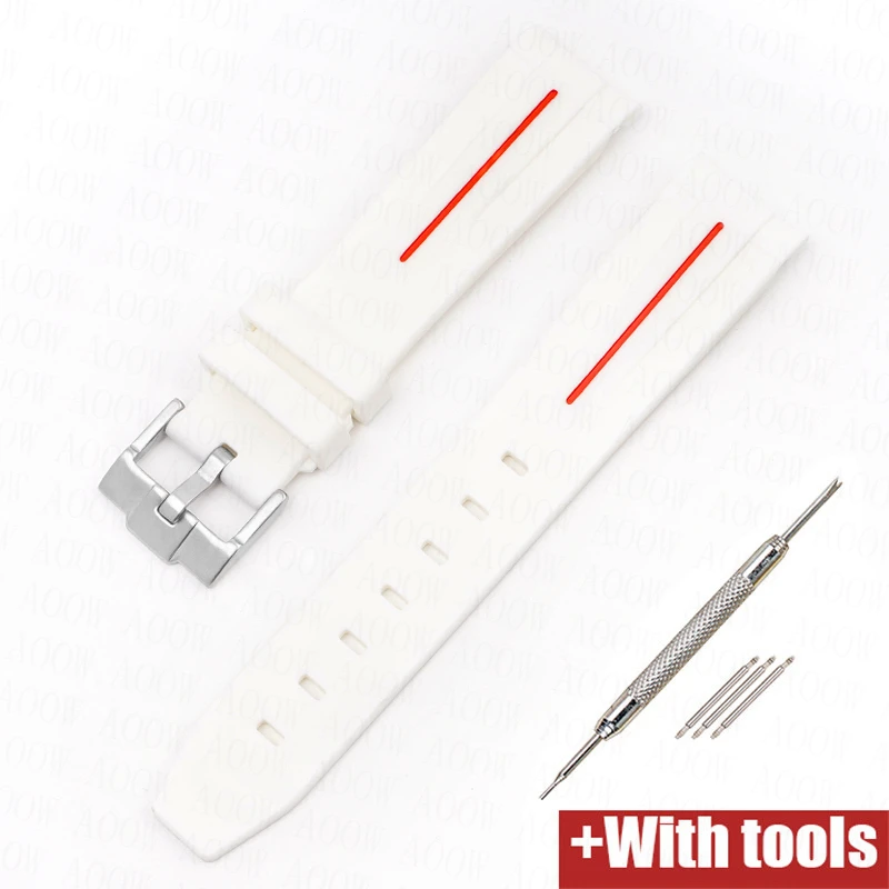 Curved Interface Rubber Strap - Waterproof Sports Watch Band