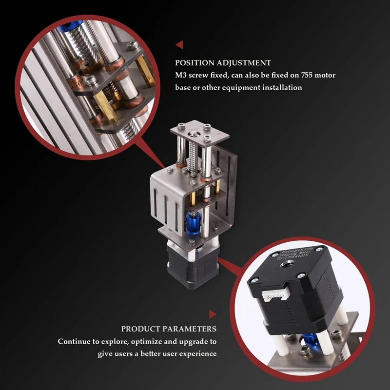 CNC Z-Axis Deslizante Tabela Router Kit, pequeno módulo de transmissão, 100mm Distância, Madeira Miller, DIY Milling