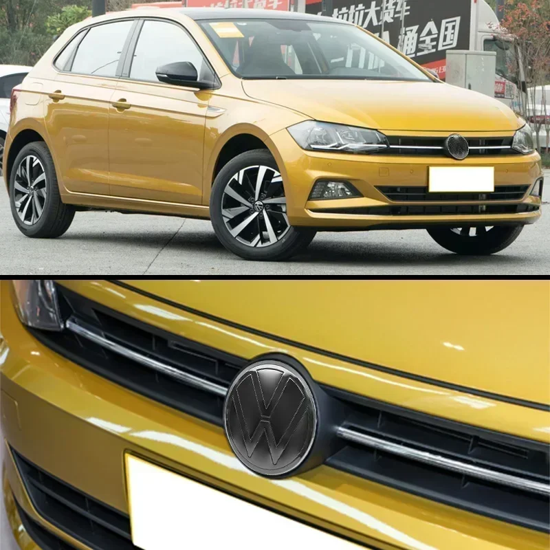 1개 ABS VW 자동차 전면 로고 그릴 배지 트렁크 배지 폭스바겐 폴로 2019 2020 2021 2022 2023 2024 자동차 교체 부품