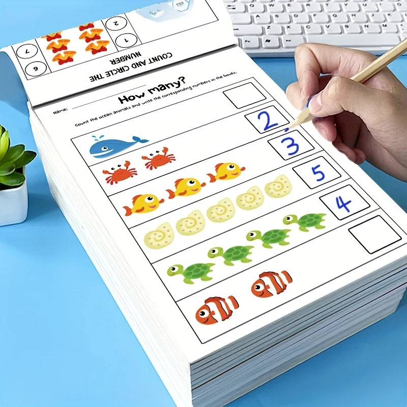 Interactive Math Workbook - Counting, Addition, and Subtraction Within 10, Number Relationships Activities - Visual Learning Workbook, Suitable for Preschool, First Grade, Home Education, Classroom Teaching - Learning and Educational Writing Tools - Teachers and Parents