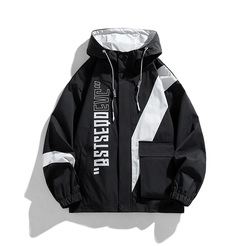 Men's Outdoor Jacket Retro Windbreaker Free Shipping Spring Autumn New Couple Hooded Jacket High Street Lightweight Coat