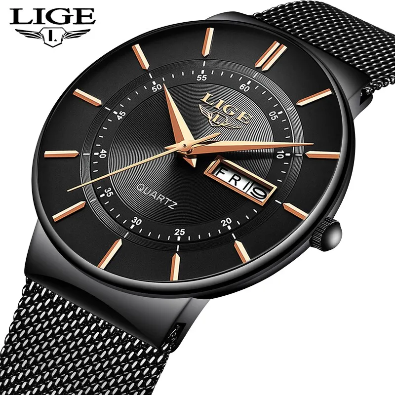 2023 Luxury Men Watches Waterproof Ultra Thin Date Clock Male Steel