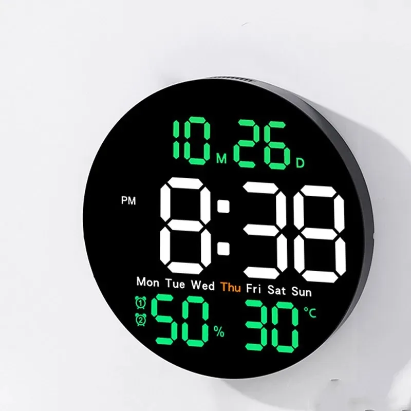 Orologio Da Parete Digitale LED Con Telecomando - Multifunzione: Sveglia, Temperatura, Data, Conto Alla Rovescia - Nero