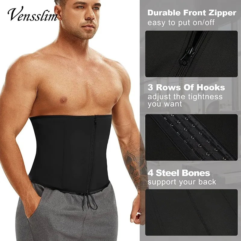 Body Shaper Men Waist Trainer Corsets Double Tummy Control Shapewear Sport Workout Compression Girdle Slimming Belt