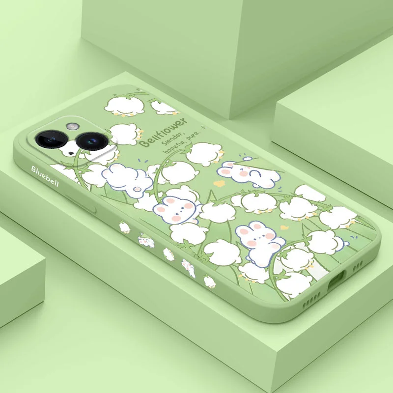 Wind Chime Bunny Phone Case Per Iphone 15 14 13 12 11 X Xr Xs Se2 Se2020 8 7 6 6S Plus Pro Max Mini Cover In Silicone