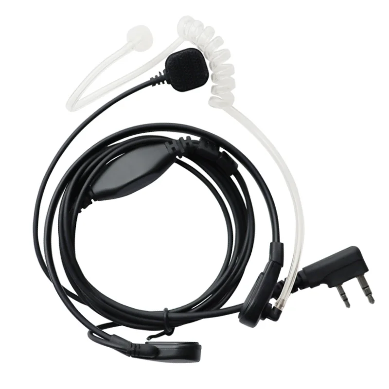 Micro Gorge Avec Tube Acoustique Et PTT Doigt - Compatible Baofeng UV5R, Pour Airsoft, Radio PMR