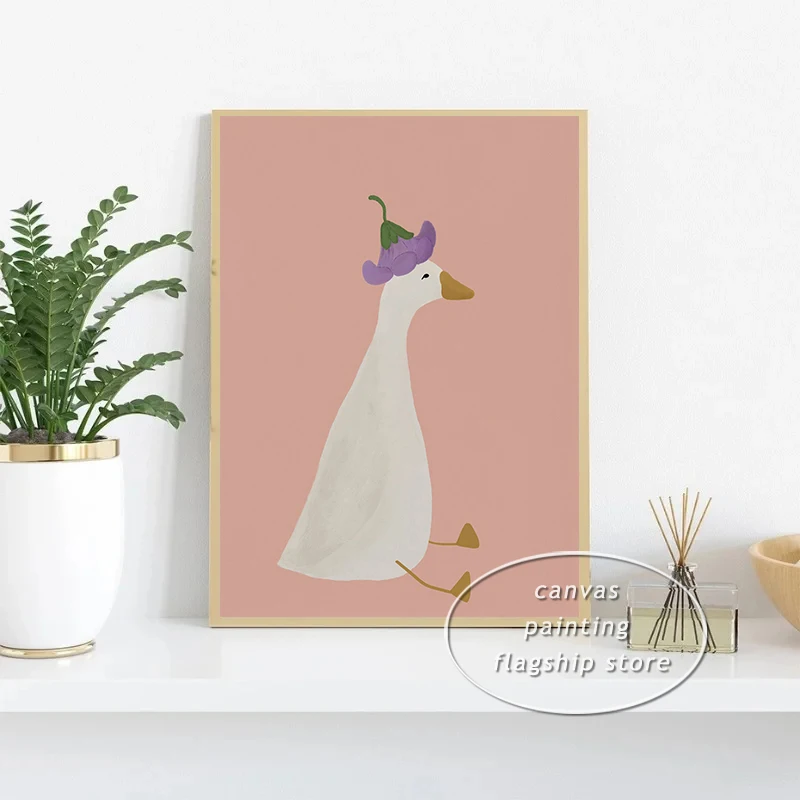 Stampa Su Tela Con Simpatico Cerbiatto Bambi E Gomma Rosa - Quadro Senza Cornice Per Cameretta Bambini, Decorazione Murale 21x30 Cm (DIN A4)