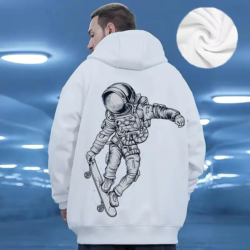 Hooded Sweater Men's Trendy Brand Large Size M-8XL Men's Autumn And Winter Style Plush And Thick Fat Hip-hop Pullover Jacket