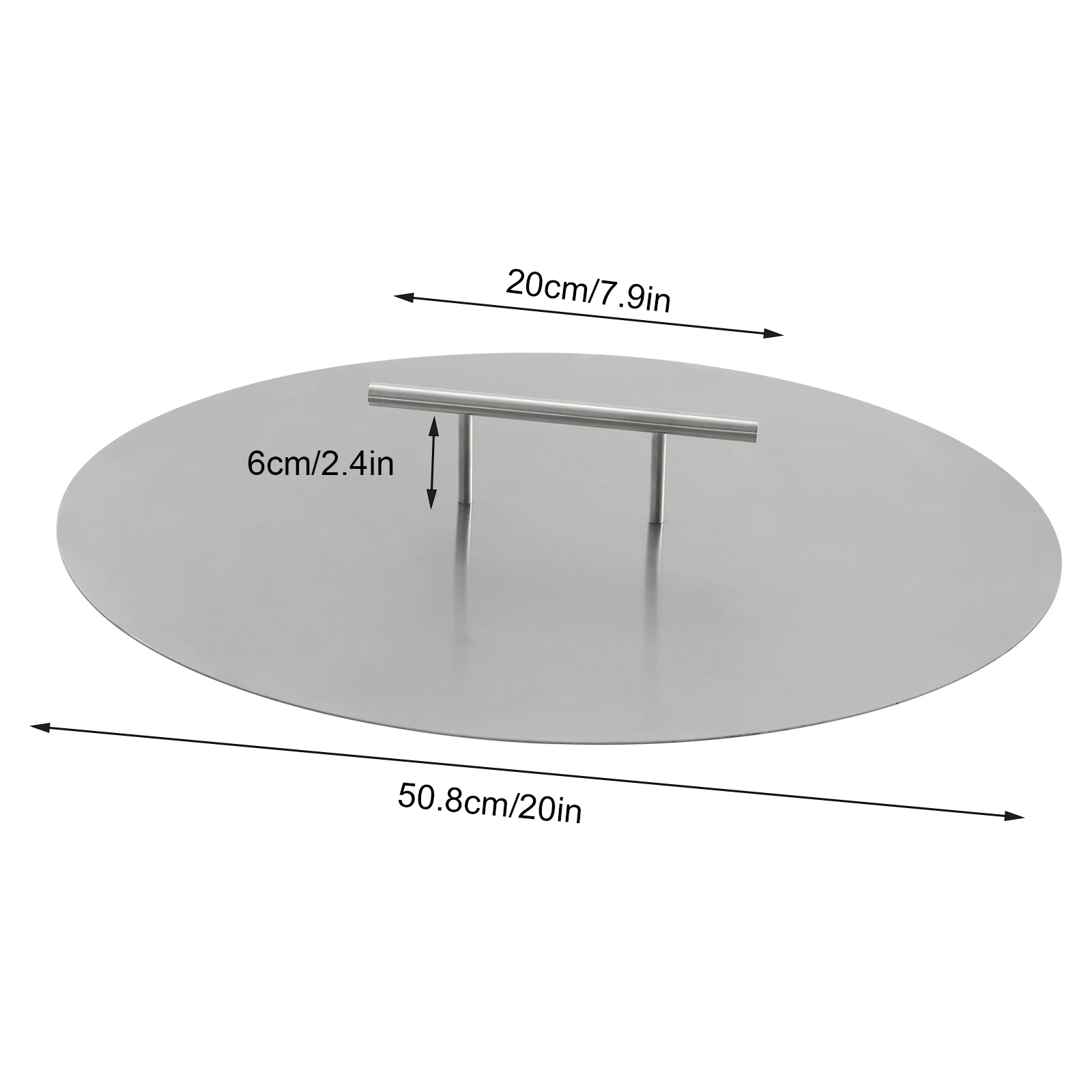 20in Fire Pit Heat Deflector Cover, 304 Stainless Steel with Brushed Finish, Weather-Resistant, Protects from Animals and