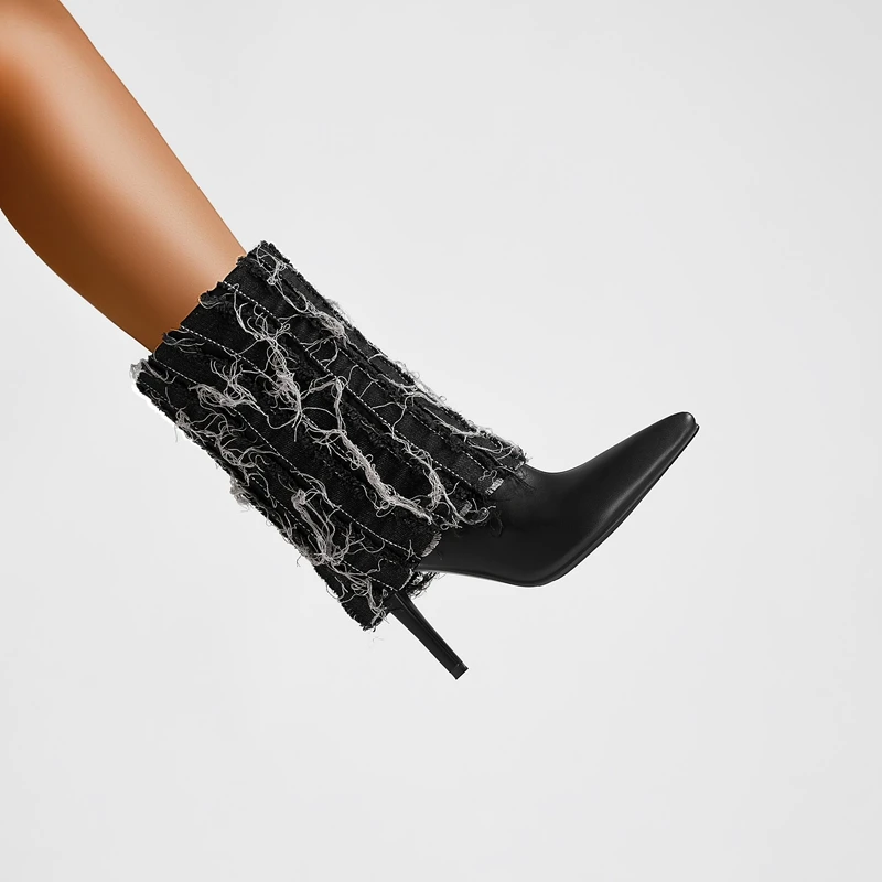 

Kaky's New Pointed Super Fine High Heels Large Boots Short Boots Fashion Boots 44 45 46